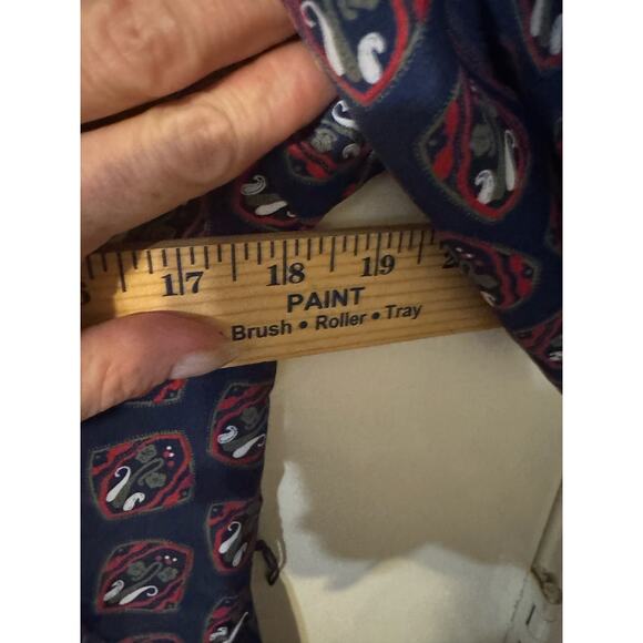 Vintage 80s Petite Plus Navy Polyester Pleated Shirt Dress - Picture 6 of 7